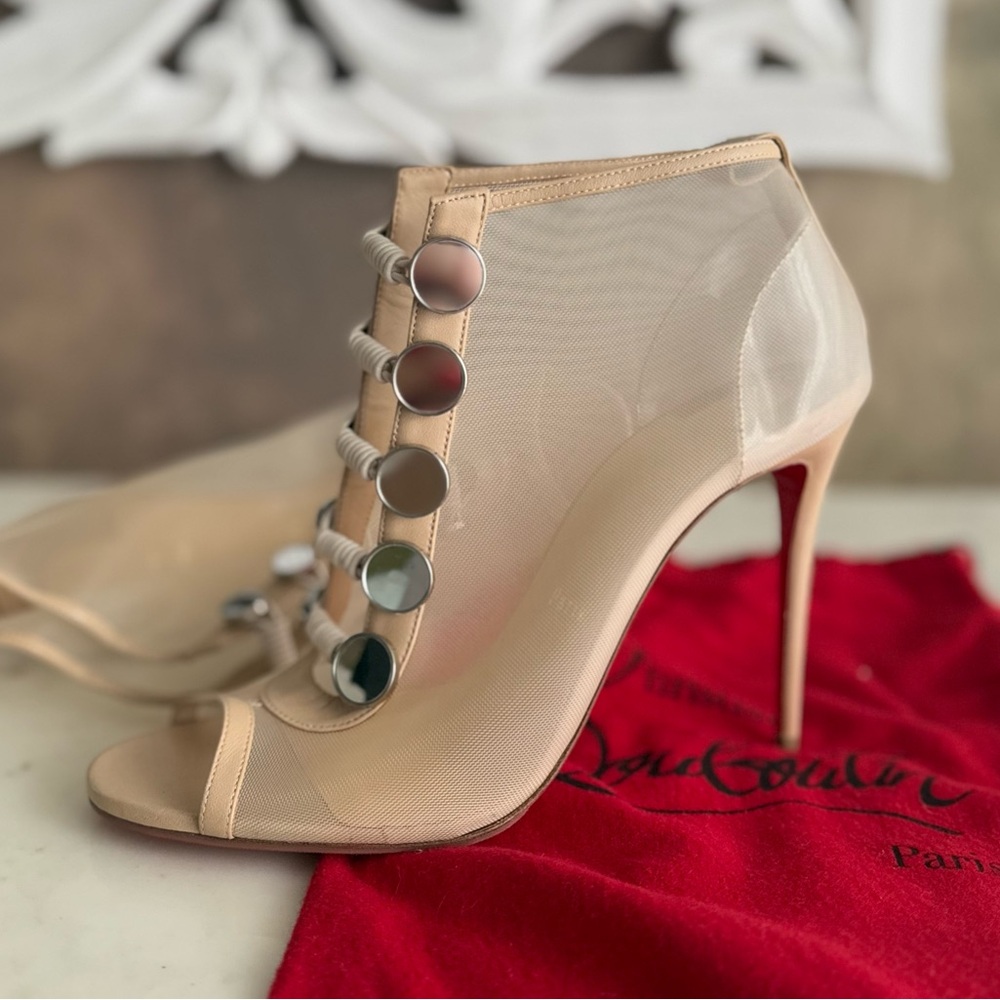 SOLD Christian Louboutin mesh booties stunning heels - Picture 4 of 13